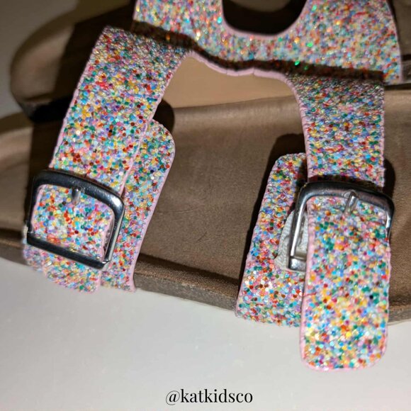Cat & Jack Girls Glitter Buckle Sandals – Size 4 - Picture 3 of 13